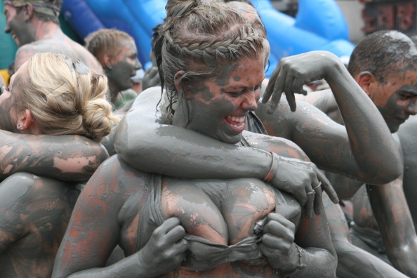 Girl mud wrestling, Boryeong, Korea