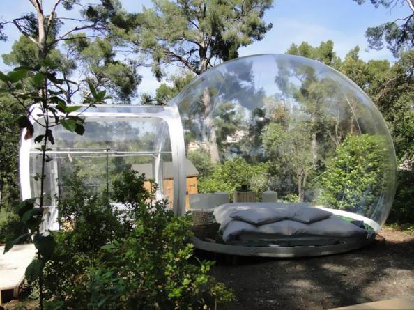 Glass hotel in summer, Attrap Reves Hotel, France