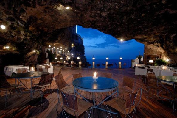 Restaurant in cave, Italy